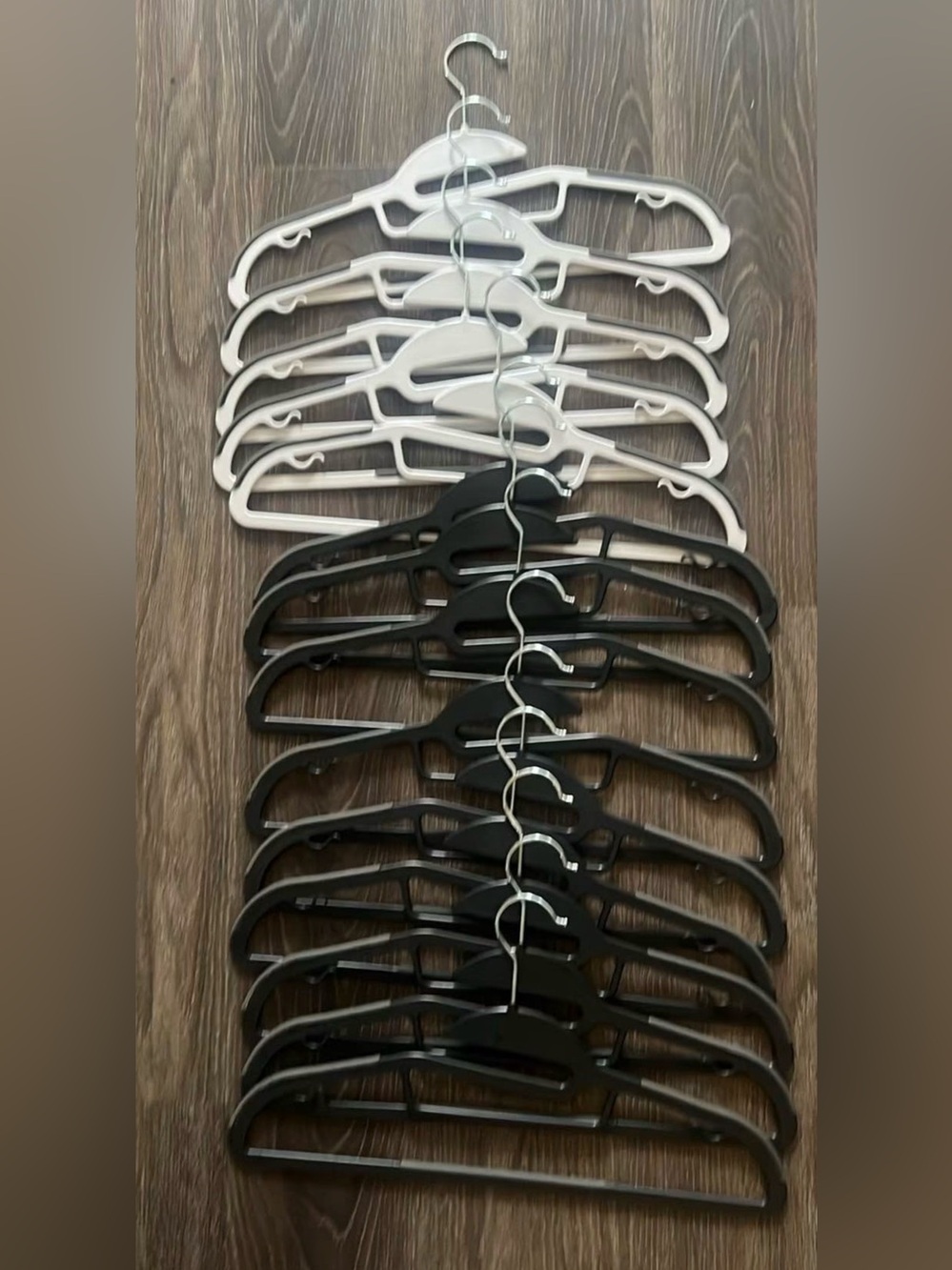 Plastic Clothes Hangers Set - Black and White